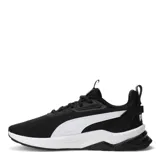 Championes urbanos Puma modelo Anzarun 2.0 Formstrip, color negro con detalles en blanco. Presentan una capellada de malla transpirable, suela de goma con entresuela de espuma para mayor amortiguación y el icónico diseño Formstrip en los laterales.