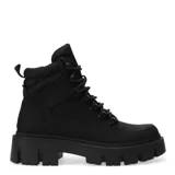 Botas de caña media color beige, con cordones y suela track.