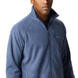 Campera polar Columbia Fast Trek II para hombre, color azul, con cierre frontal completo, cuello alto, bolsillos laterales con cierre y logo bordado en el pecho.