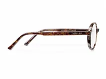 Armazón de receta Meller modelo Kribi, de diseño redondo y montura fina con estampado carey.