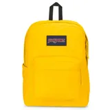 Mochila Jansport modelo Superbreak de 26 litros en color amarillo, con compartimento principal con cierre, bolsillo frontal con organizador y correas acolchadas ajustables.