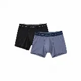 Pack de dos bóxers lisos marca Mistral, uno negro y otro gris, con cintura elástica y logo impreso.