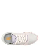 Championes Caterpillar modelo Ventura, de diseño casual y versátil. Presenta una combinación de tonos lila y gris, con capellada en cuero y textil, cierre mediante cordones, entresuela de EVA para amortiguación y suela de goma con tracción.