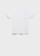 Camiseta de cuello redondo y manga corta, confeccionada en algodón, con diseño recto y ajuste regular.