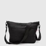 Cartera tipo bandolera Bubba de la colección Originals, color negro mate, con diseño acolchado horizontal, cierre impermeable y correa ajustable con logo grabado.