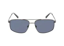 Lentes de sol INVU con montura metálica color gris plomo y lentes polarizadas rectangulares color gris azulado.