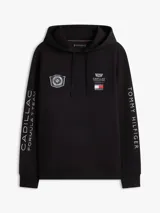 Buzo con capucha y bolsillo canguro, confeccionado en algodón. Presenta estampados gráficos de la colaboración entre Tommy Hilfiger y Cadillac Formula 1 en el pecho y a lo largo de las mangas. Incluye puños y bajo en tejido de punto canalé.