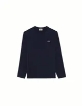 Remera de manga larga Autry color azul marino, con cuello redondo y logo pequeño bordado en el pecho.