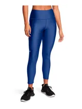 Calza deportiva de tiro alto con tecnología HeatGear, diseñada para absorber el sudor y ofrecer libertad de movimiento. Cuenta con costuras planas ergonómicas, cintura antideslizante y bolsillo lateral.