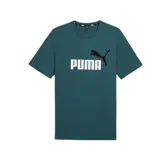 Remera de algodón color verde con logo Puma estampado en blanco y negro en el pecho.