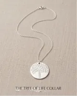 Collar de plata 925 con dije circular que presenta un diseño grabado de árbol de la vida adornado con pequeñas circonias.