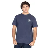 Remera azul de manga corta con cuello redondo y estampado en el pecho con el logo de la marca y la leyenda "The Original Retro Surf Co.".