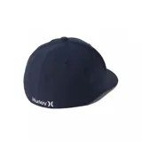 Gorra Hurley gris con logo bordado en negro.