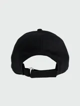 Gorra de baseball Moncler de color marrón, con visera curva, ojales bordados para ventilación y parche con el logo de la marca bordado en el frente.