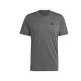 Remera gris de entrenamiento Adidas para hombre, con logo pequeño estampado en el pecho.