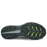 Championes de trail running Saucony Peregrine 13, color negro con detalles en gris y verde.
