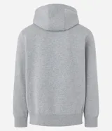 Campera deportiva Get Over de algodón y poliéster en color negro, con capucha con cordón ajustable, cierre frontal de cremallera, bolsillos laterales y puños elastizados.