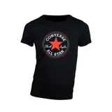Remera negra de algodón con logo Converse All Star estampado en el pecho.