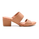 Sandalias zueco Usaflex Travel color piel, con capellada de cuero y tecnología Usa Care en el forro.