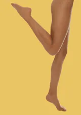 Medias de lycra color piel, transparentes, sin demarcación, mate y de 15 deniers.