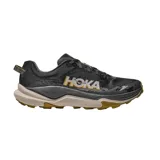 Championes de trail running Hoka Torrent 4, color negro con suela y entresuela en tonos beige y marrón, y el logo de la marca en el lateral.