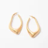 Caravanas de diseño orgánico y forma irregular, con acabado en tono dorado mate.