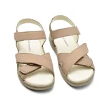 Sandalias bajas color beige con ajuste mediante velcro.