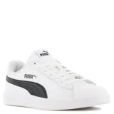 Championes urbanos Puma modelo Smash V2, color blanco con la icónica franja lateral en negro. Diseño clásico de perfil bajo con cierre de cordones y suela de goma resistente.