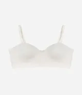 Soutien strapless con copas preformadas, confeccionado en poliamida texturizada con tecnología seamless. Cuenta con breteles removibles y ajustables, y cierre en la espalda.