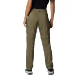 Pantalón cargo convertible Columbia Silver Ridge Utility, color verde militar, con perneras desmontables mediante cremallera para transformar la prenda en short, bolsillos laterales y traseros, y tecnología de protección solar Omni-Shade FPU 50.