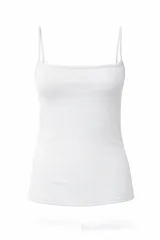 Musculosa de breteles finos con escote recto, confeccionada en tejido suave y elástico que se adapta a la silueta.