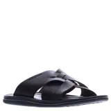 Sandalias de cuero para hombre, con diseño de tiras anchas entrecruzadas y suela de goma antideslizante.