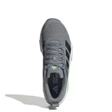 Championes Adidas Dropset Control, color gris con detalles en negro y verde.