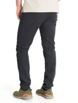 Pantalón largo de cotelé color gris, con corte moderno y tiro medio.