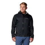 Campera cortaviento Columbia con tecnología impermeable y transpirable, capucha integrada, cierre frontal, ventilación en axilas y puños ajustables.