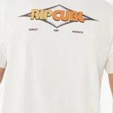 Remera blanca de manga corta con logo de Rip Curl en el pecho.