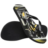 Ojotas Havaianas Top Athletic con diseño estampado en tonos negro, gris y verde, con motivos de skateboarding.