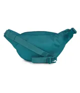Riñonera Jansport modelo Fifth Avenue, color verde menta, con cierre principal y bolsillo frontal con cierre. Incluye parche con logo de la marca en el frente.
