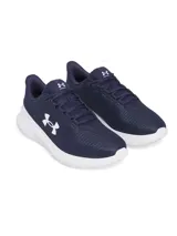 Championes de running Under Armour Phade RN 3, color azul marino con suela blanca y logo lateral en blanco. Confeccionados en malla ligera y transpirable con entresuela de amortiguación EVA.