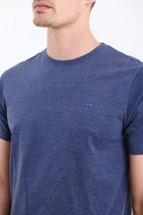 Remera de hombre color terracota, de manga corta y cuello redondo, con un pequeño logo bordado en el pecho.