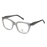 Armazón de anteojos Teresa Calandra modelo C40Z, con diseño de marco completo en acetato transparente color gris y patillas oscuras.
