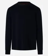 Buzo de cuello redondo y manga larga, confeccionado en tejido de media malla con puños ajustados. Diseño minimalista sin estampa.