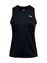 Musculosa deportiva Under Armour de corte holgado, confeccionada en tejido técnico de secado rápido con tecnología anti-olor. Presenta cuello redondo y logo de la marca estampado en el pecho.