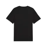 Remera Puma de manga corta y cuello redondo en color negro, con el logo de la marca estampado en el centro del pecho en color blanco.