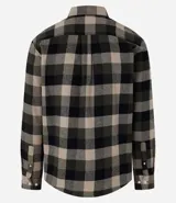 Camisa de algodón con estampado de cuadros en tonos azul, blanco y gris. Cuenta con cuello camisero, mangas largas abotonadas y corte comfort.