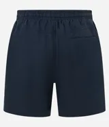 Bermuda masculina de corte recto, color rojo, con cintura elástica y cordón de ajuste. Cuenta con bolsillos laterales y traseros, confeccionada en una mezcla de algodón y lino.