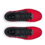 Championes de básquet Under Armour Lockdown 7, color rojo con detalles en negro y blanco. Presentan el logo de la marca en el lateral y la inscripción "LD7" en el tobillo.