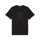 Remera Puma Scuderia Ferrari Tonal Shield de manga corta y cuello redondo en color negro, con el escudo característico de la marca estampado en el pecho en tono tonal.
