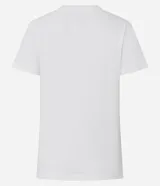Remera básica de cuello redondo y manga corta con detalle de dobladillo, confeccionada en algodón suave.