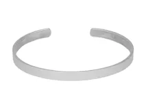 Pulsera tipo esclava abierta de diseño minimalista, fabricada en plata 925 con acabado pulido.